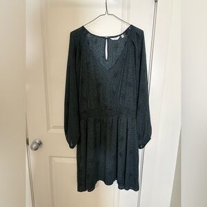 Reitmans Dark Green Long Sleeve Dress